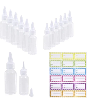 £6.99 • Buy 12 Pcs Twist Top Empty Bottles Plastic Nozzle Dropper Caps Spout Clear