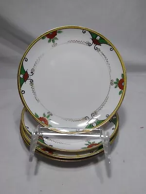 1908 Rare Antique Meito China Set Of 4 Bread Dessert Plates Floral 22k Gold 6.5  • $185