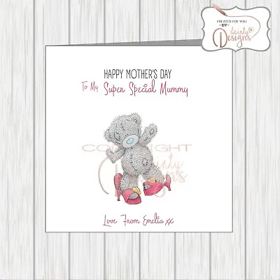 £3.25 • Buy Special Mums Mothers Day Card - Cute Tatty Teddy In Mummy's Oversized Pink Shoes