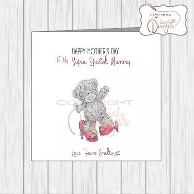 £3.25 • Buy Special Mums Mothers Day Card - Cute Tatty Teddy In Mummy's Oversized Pink Shoes