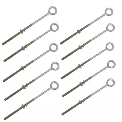 Marine Stainless Steel T316 Turned Eye Bolt Washer WLL 50 Lbs 1/4  X 6  10 Pcs • $27.50