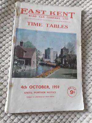 East Kent Bus Timetable October 1959 With Fold Out Route Map.  • £3.99