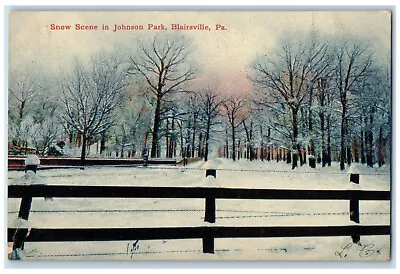 1907 Snow Scene In Johnson Park Blairsville PA Mt. Pleasant PA Postcard • $14.98