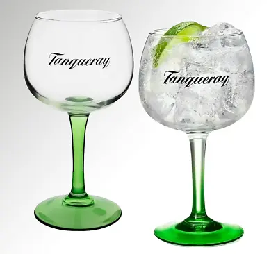 £16.95 • Buy 2 X  Tanquary Large Balloon Gin Glass Green Stemmed Classic In Box New For Gift