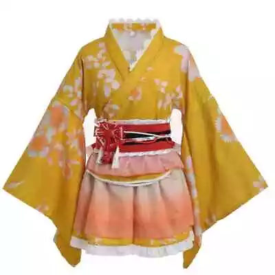 Japanese Kimono Robe Xxl Costume Dress Cosplay In Yellow Xxl • £15.99