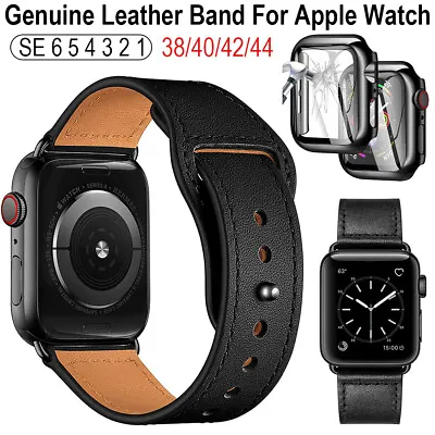 $29.44 • Buy Genuine Leather For Apple Watch Band IWatch Strap Series 6 5 4 3 2 38 40 42 44mm