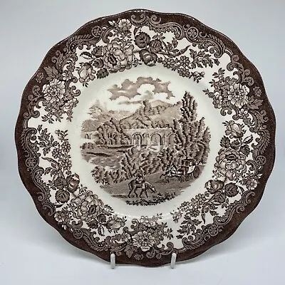 Royal Worcester Avon Scenes Dinner Plate 9  Brown Pallisy • £8.25