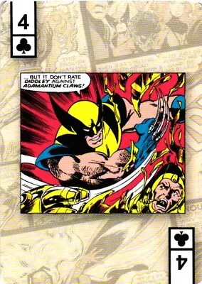 Wolverine 4 Of Clubs Marvel X-Men Playing Card • $4.95