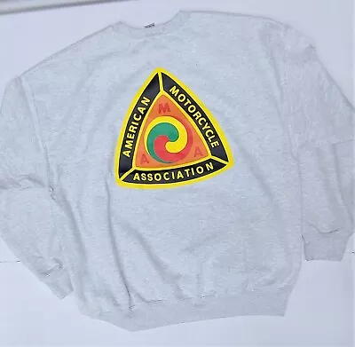 AMA American Motorcycle Association- Vintage Logo Long Sleeve Sweatshirt - Grey • $42.95