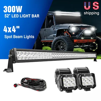 Nilight 52  42  32  22  LED Light Bar Spot Flood Combo 4PCS 4  Work Lamps Wiring • $12.87