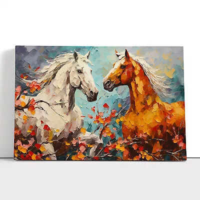 Horse Palette Knife Canvas Print Wall Art Framed Poster Picture Home Decor • £24.95