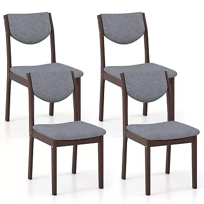 Dining Chair Set Of 4 Wooden Kitchen Chairs With Upholstered Seat & Backrest • $179.99