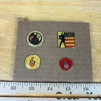 Vintage Olympic Training Baseball Pin Set Of 4 90s National Tour With Backings • $11.46