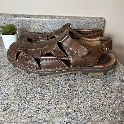 Born Cabot Lll Fisherman Sandals Brown Leather Comfort Mens Size 13 / EUR 47.5 • $41.65