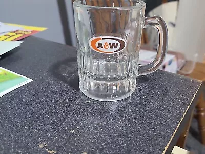 MINI AW Glass Mug A&W A And W Vintage Collectible Root Beer THICK HEAVY GLASS • $1.97
