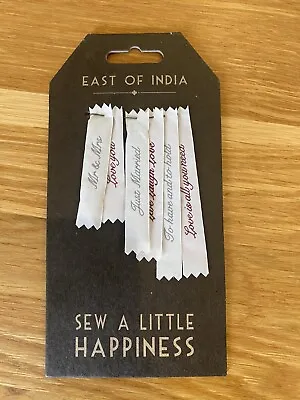 6x East Of India Woven Fabric Labels - Wedding Craft  Clothing - Mr & Mrs • £4.99