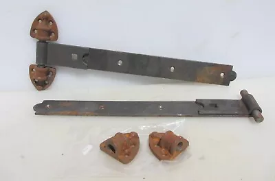 Vintage Iron Gate Straps Hinges Brackets Hinge Antique Old Gate Garage 19  • $43.52