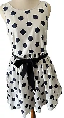 J Crew White With Black Spots Lined Sleeveless Sz 6 VGUC￼ • $33.99