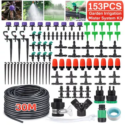 £15.95 • Buy 153PCS 30m Automatic Drip Irrigation System Garden Self Watering Plant Hose Kit