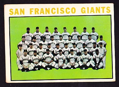 1964 TOPPS #257 SAN FRANCISCO GIANTS TEAM CARD W/MAYS/McCOVEY/CEPEDA/MARICHAL • $7