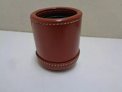 Vintage Leather Bar Dice Cup Ribbed Rounded Bottom • $90.25