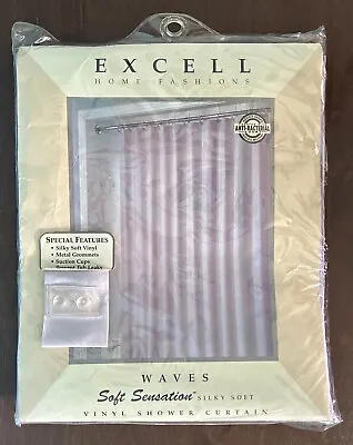 Vintage Excell Vinyl Shower Curtain Lilac Purple Soft Silky Waves 70” X 72” • $28.80