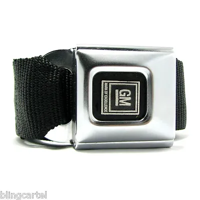 GM Logo Official Licensed Seatbelt Authentic Black Seat Belt Style Buckle Down • $26.95