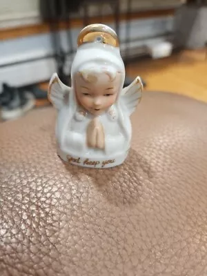 Vintage Ardalt Japan Porcelain Angel Bell Christmas Ornament • $17.35