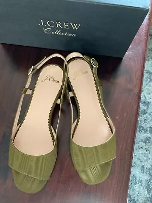 J.Crew Collection Slingback Silk Faille With Abstract Heel Shoes/Sandals Sz 7.5 • $125