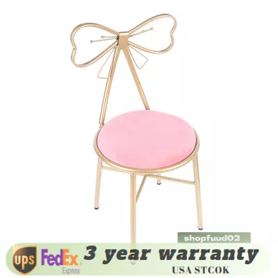 Pink Bow Backrest Princess Chair Butterfly Shaped Armless Makeup Vanity Chair • $54