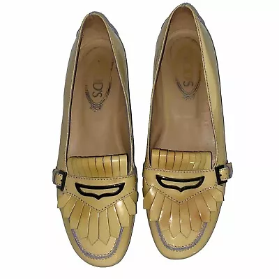 Tod’s Women’s Yellow Patent Leather Loafers Size 8.5 • $42.23