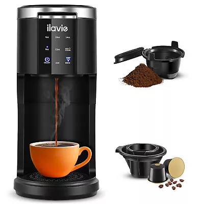 ILAVIE K7 Single Serve Coffee Maker K-Cup & Ground Coffee Brewer 40oz Water Tank • $5.10