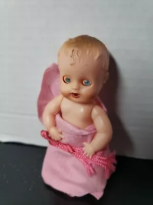 Vintage Blue Box Toys Plastic Jointed Baby Doll W/ Sleepy Eyes Made In Hong Kong • $12