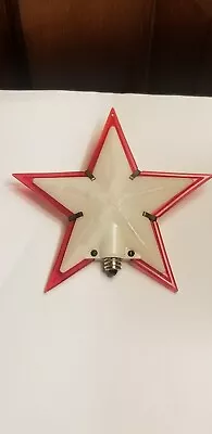 Vintage Paramount Red White Plastic 5 1/2  CHRISTMAS Tree Star Topper ORNAMENT • $29