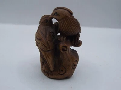 £9.99 • Buy Japanese Hand Carved Netsuke Pair Of Birds Signed 