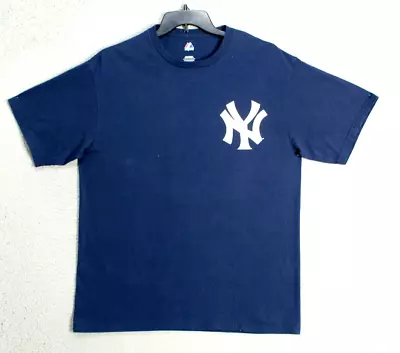 New York Yankees Shirt Adult Large Blue TEIXEIRA #25 Baseball MLB Majestic Mens • $15.67