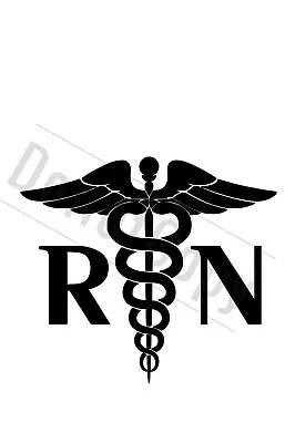 RN Registered Nurse Symbol Vinyl Decal Sticker - Car Window Computer Tumbler • $3.25