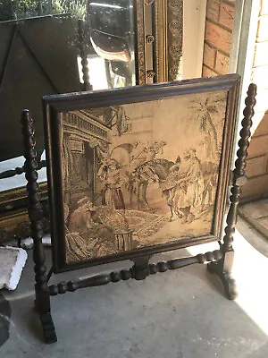 $50 • Buy Victorian Tapestry Fire Screen  Used  ,wooden  Good Condition