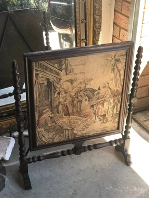 $50 • Buy Victorian Tapestry Fire Screen  Used  ,wooden  Good Condition