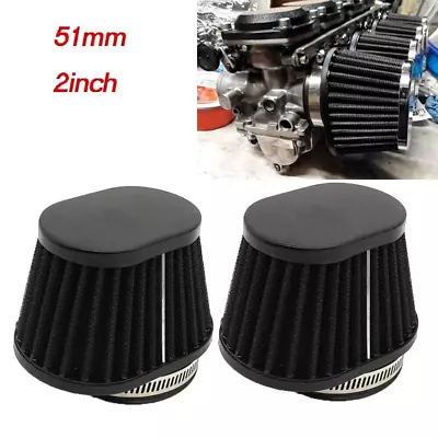 2x 51mm Black Air Intake Filter Cleaner Pod For Yamaha V Star 1100 XVS1100 • $26.91