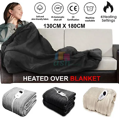£34.94 • Buy Luxurious Electric Heated Throw Soft Fleece Over Blanket Digital Controller
