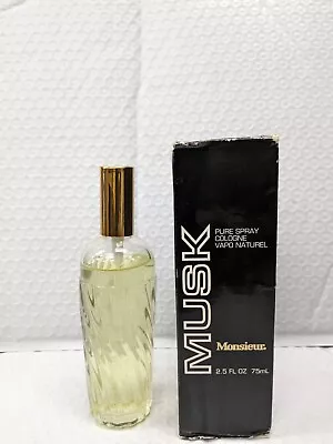 Monsieur Musk For Men By Dana Pure Cologne Spray 2.5 Oz / 75 ML  Made In USA • $44