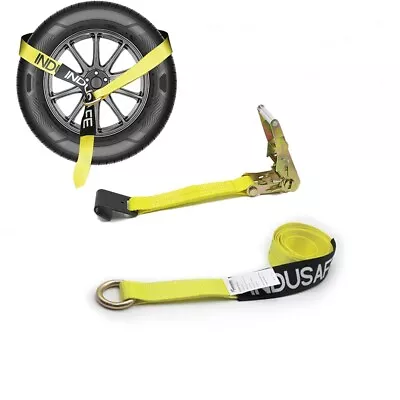 Flat Hooks Axle Straps Car Trailer Hauler Ratchet Tie Down Straps BS 10000 • $32.99