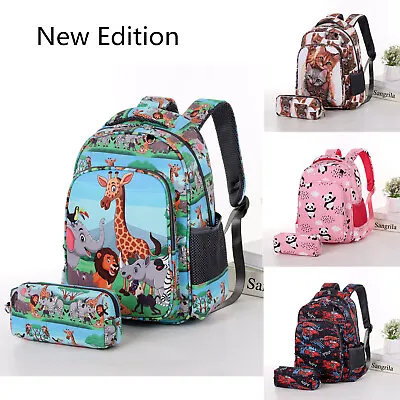 £12.99 • Buy Cute Medium School Backpack With Pencil Case Boy Girl Faux Leather Waterproof