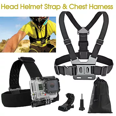 Chest Harness Head Helmet Strap Mount GoPro 3+ 4 5 6 7 8 Accessories Chesty AU • $12.99