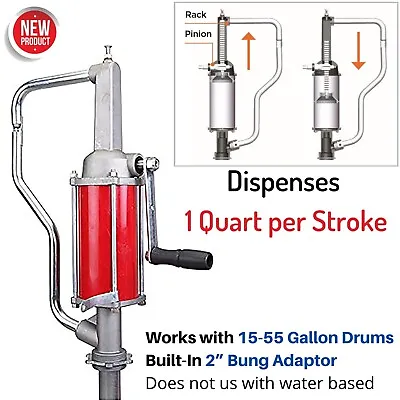 Rotary Hand Pump For Dispensing Lube Oil Diesel Fuels 15-55 Gallon Drums Barrel  • $308.84