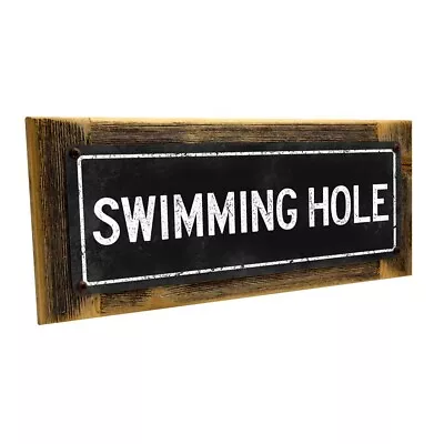  Black Swimming Hole Metal Sign; Wall Decor For Porch Patio And Deck • $29.99