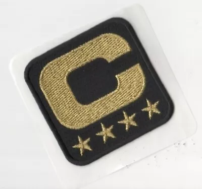 $14.99 • Buy NFL 2019 SEASON CAPTAIN'S JERSEY 4-⭐⭐⭐⭐STAR BLACK PATCH Stick-on GOLD-C-PATCH