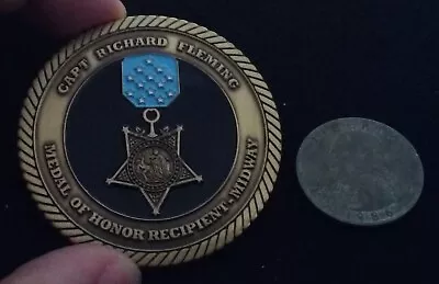 RARE Richard Fleming Marine Corps USMC Medal Of Honor MoH WWII US Challenge Coin • $75