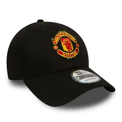 New Era Manchester United Fc Baseball Cap.9forty Black Man U Fc Football Hat C22 • £20.99